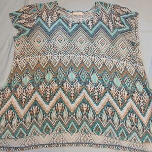 Bobbie Brooks Multicolor Geometric Blouse